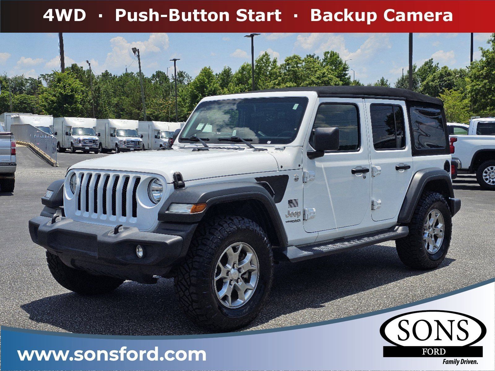 Used, 2020 Jeep Wrangler Unlimited Freedom Edition, White, P1596-2