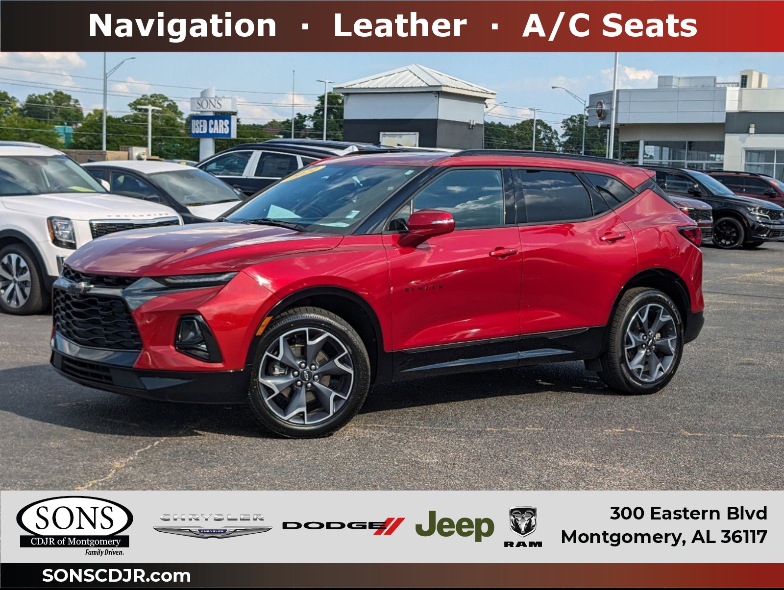 Used, 2021 Chevrolet Blazer RS, Red, PN1388-1