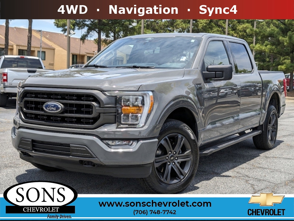 Used, 2021 Ford F-150 XLT, Gray, P4856-1