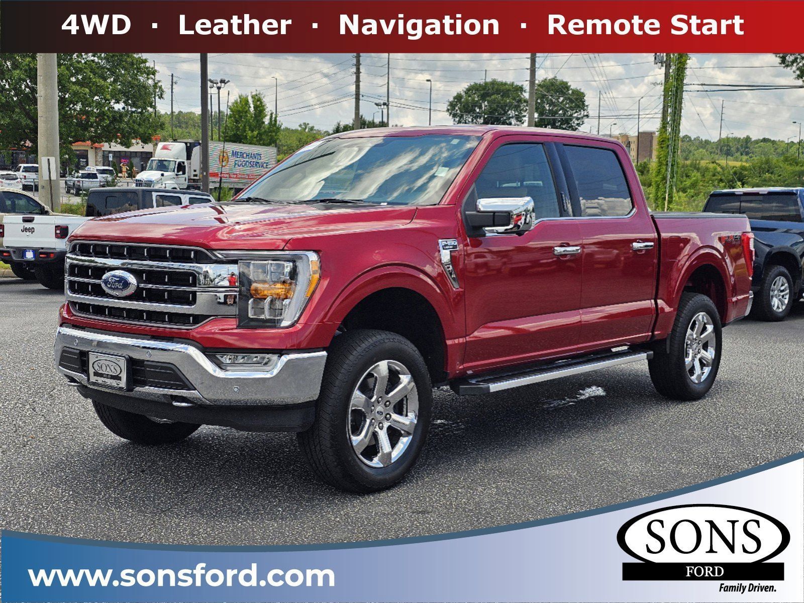 Used, 2022 Ford F-150 Lariat, Red, P1601-2