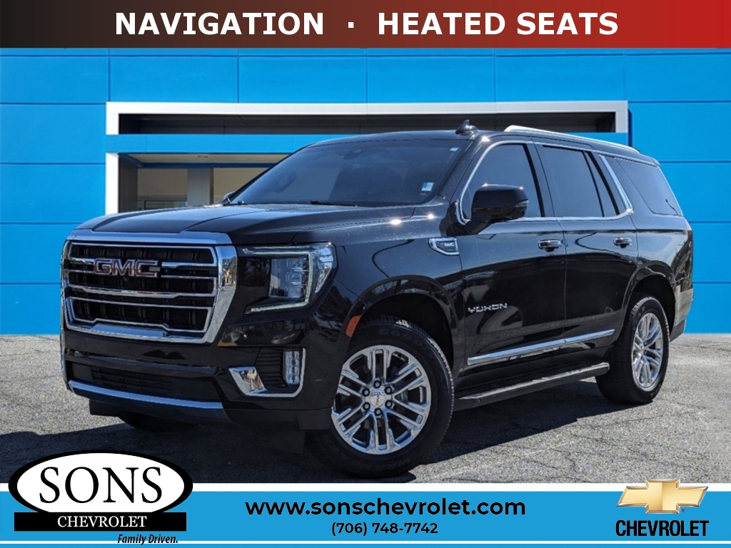 Used, 2022 GMC Yukon SLT, Black, PF4652-1