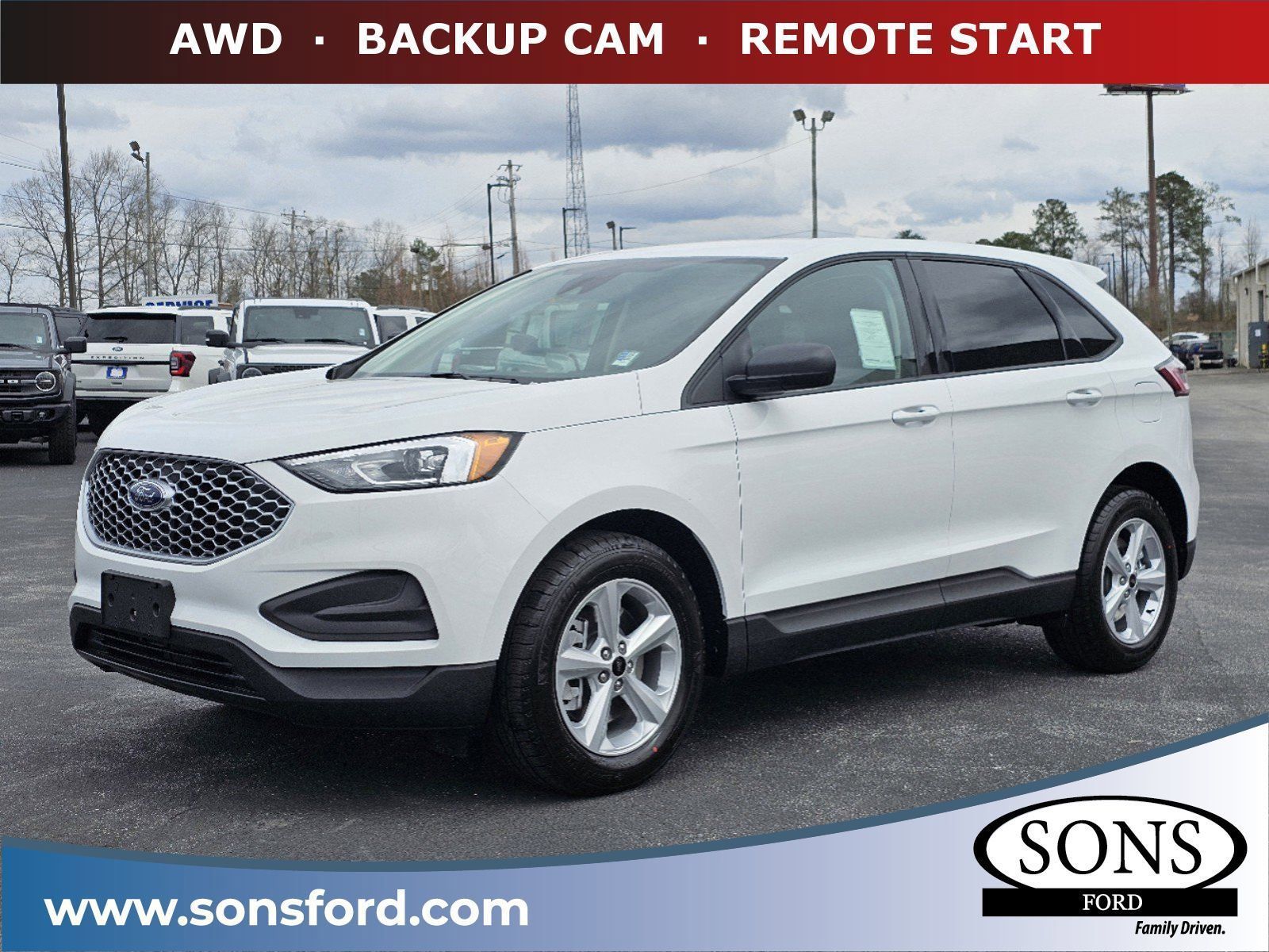 New, 2024 Ford Edge SE, White, 6038-2