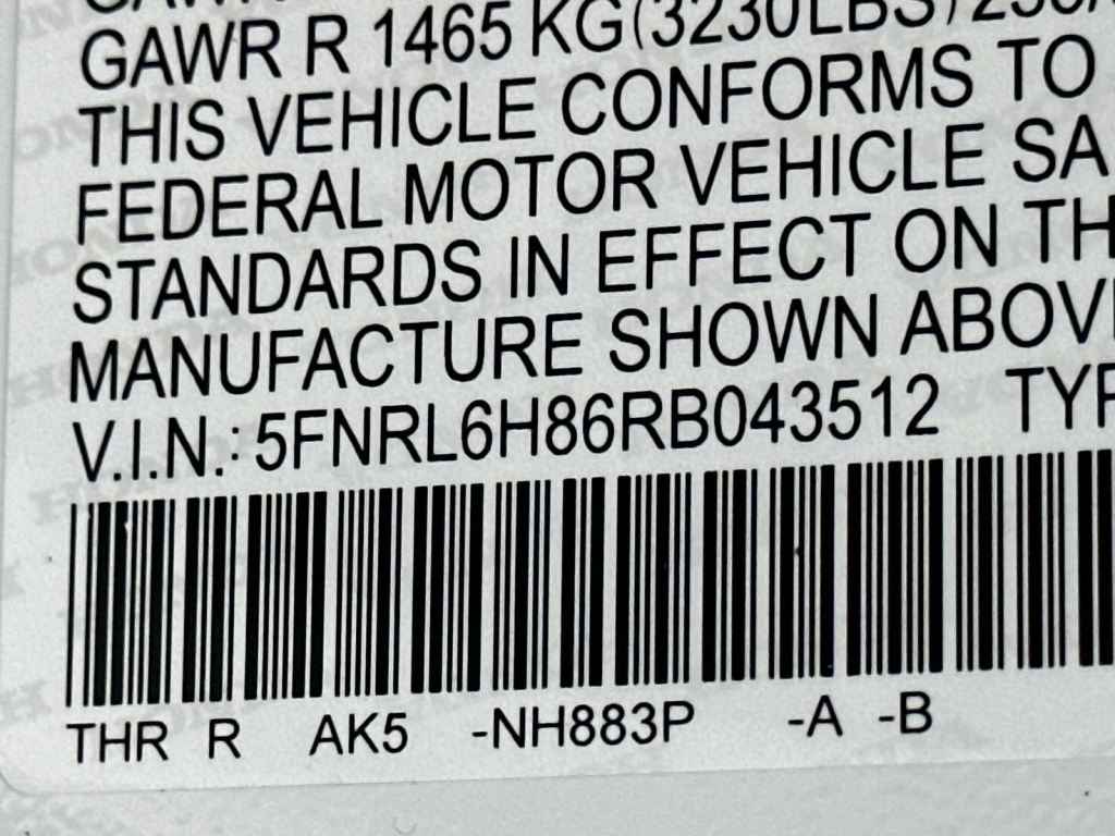 New, 2024 Honda Odyssey Touring, White, 28696-31