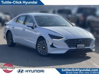 Certified, 2021 Hyundai Sonata Hybrid LIMITED, White, H206576-1