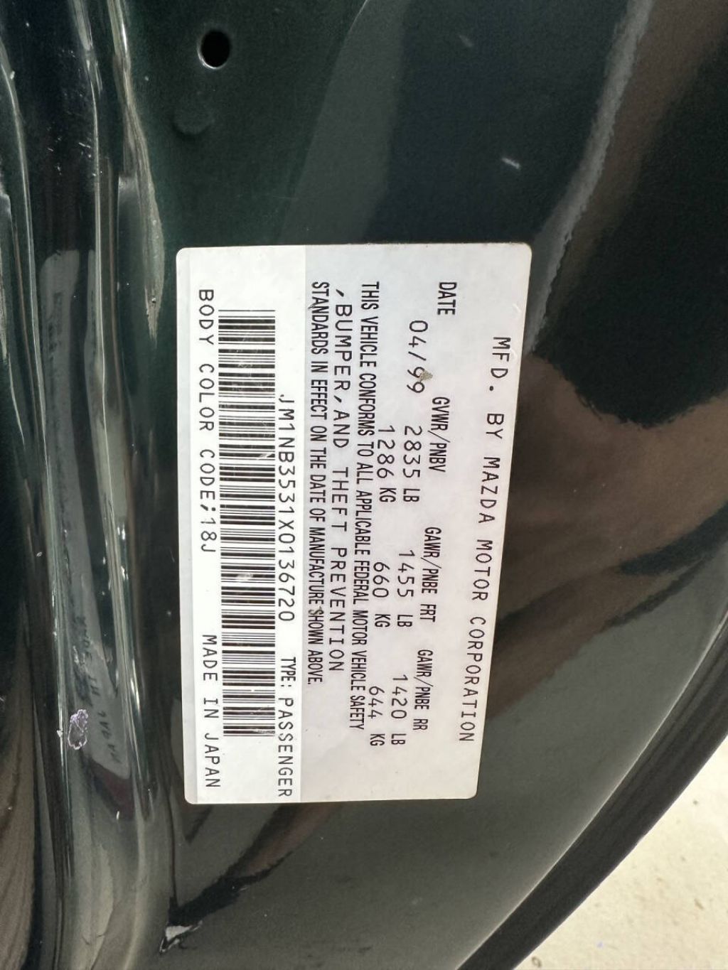 1999 Mazda MX-5 Miata