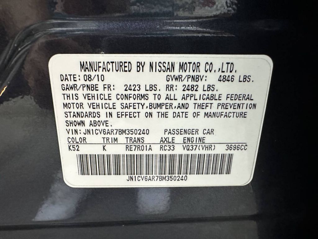 2011 INFINITI G37x