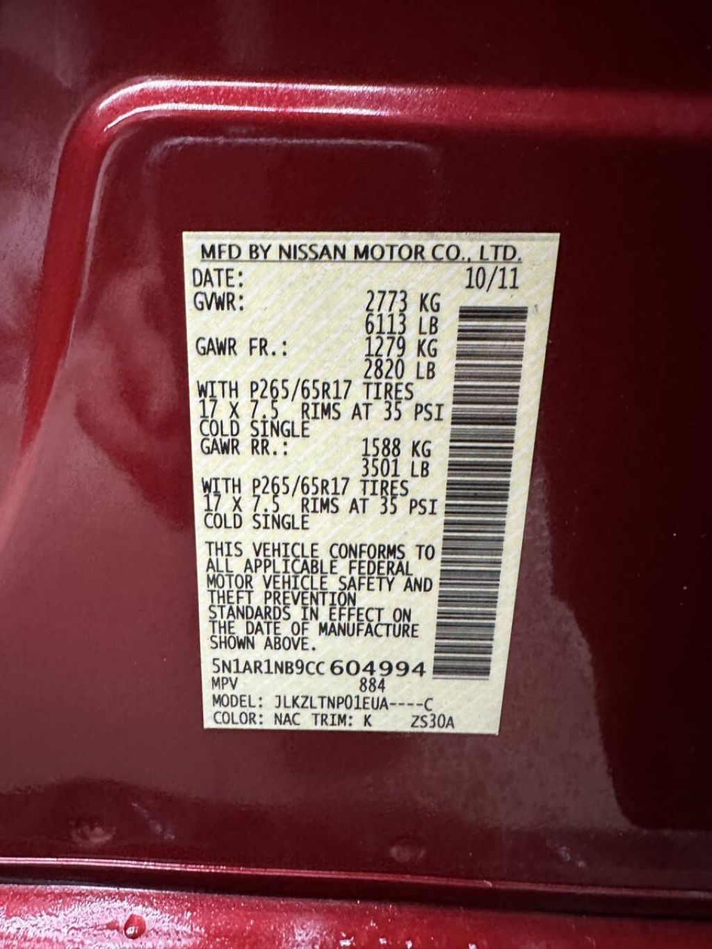 2012 Nissan Pathfinder
