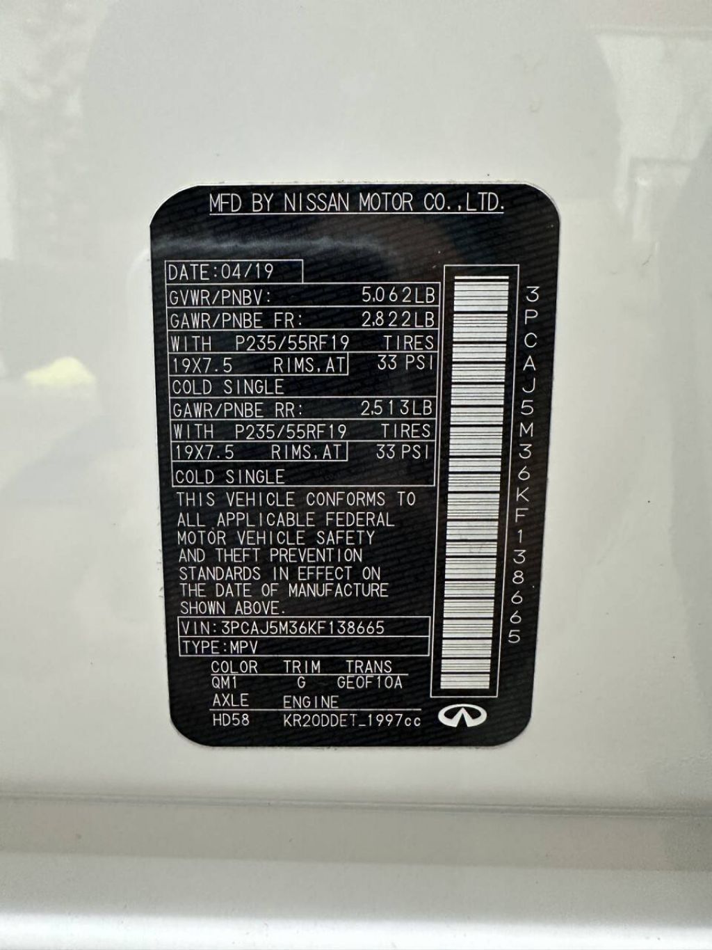 2019 INFINITI QX50
