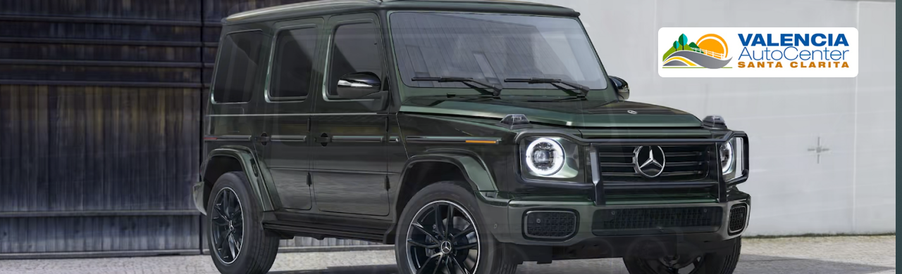 Mercedes-Benz G-Wagon parked at Valencia Auto Center, showing luxury design and off-road capability