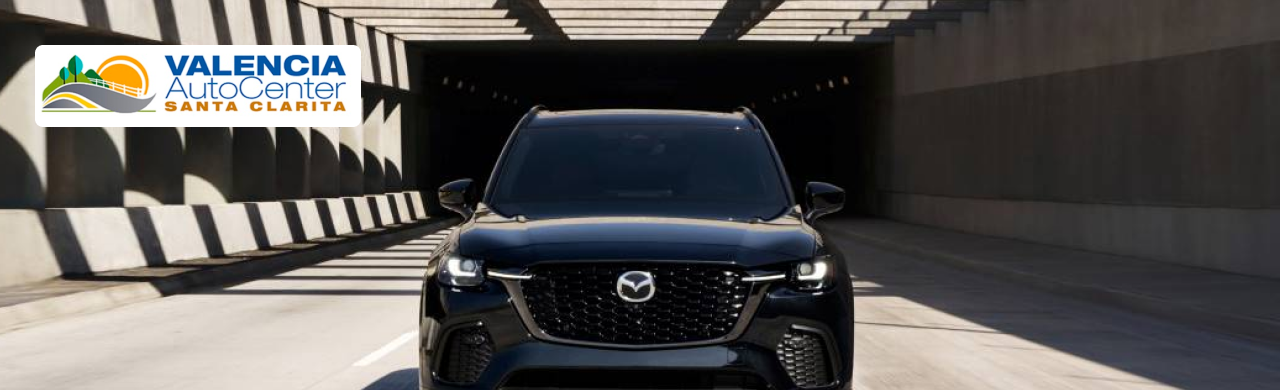 New Mazda SUV on display at Valencia Auto Center in Valencia, CA, showcasing modern design and style.