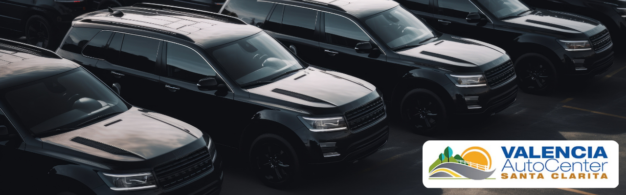 A lineup of SUVs at Valencia Auto Center in Santa Clarita