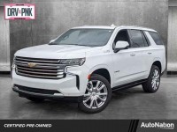 Certified, 2021 Chevrolet Tahoe 4WD 4-door High Country, White, MR125180-1